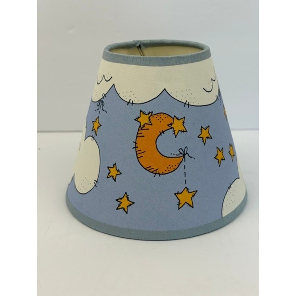 Vintage Celestial Moon and Stars Clip On Lamp Shade Nursery Decor Whimsigoth 5"